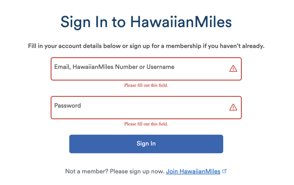 a sign in to a member registration form